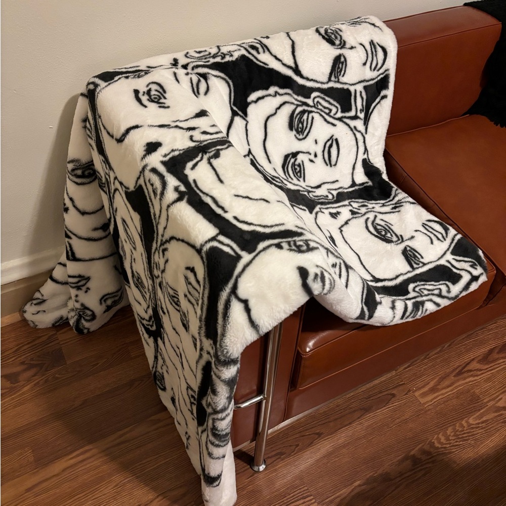 Patrick Church - “Dearest Boy” Motif Black and White Throw Blanket